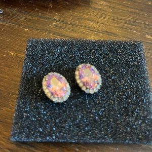 Camrose Kross Jackie Kennedy JBK Collection Simulated Kunzite & Diamond Posts